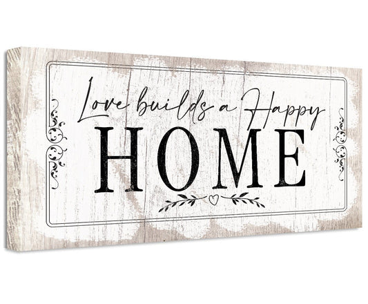 Love Builds A Happy Home - Canvas | Lone Star Art.