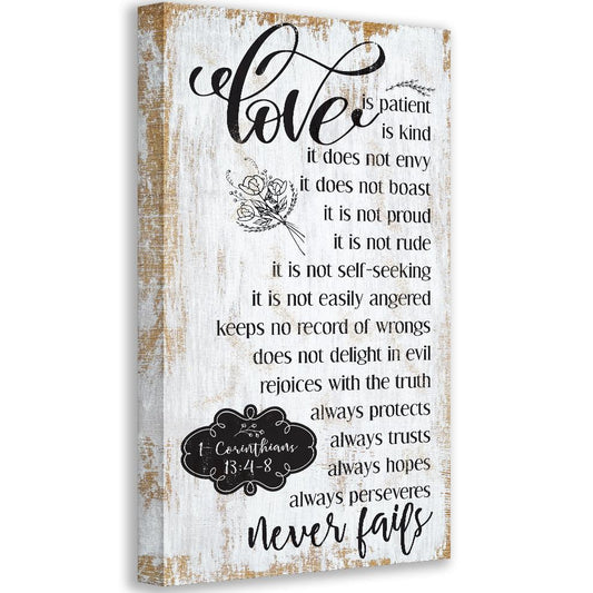 Love Is Patient - Vertical - Canvas | Lone Star Art.