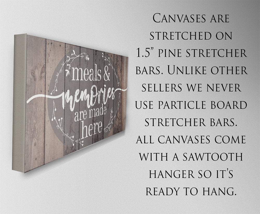 Meals & Memories Are Made Here - Canvas | Lone Star Art.