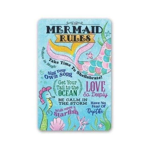 Mermaid Rules - Metal Sign | Lone Star Art.