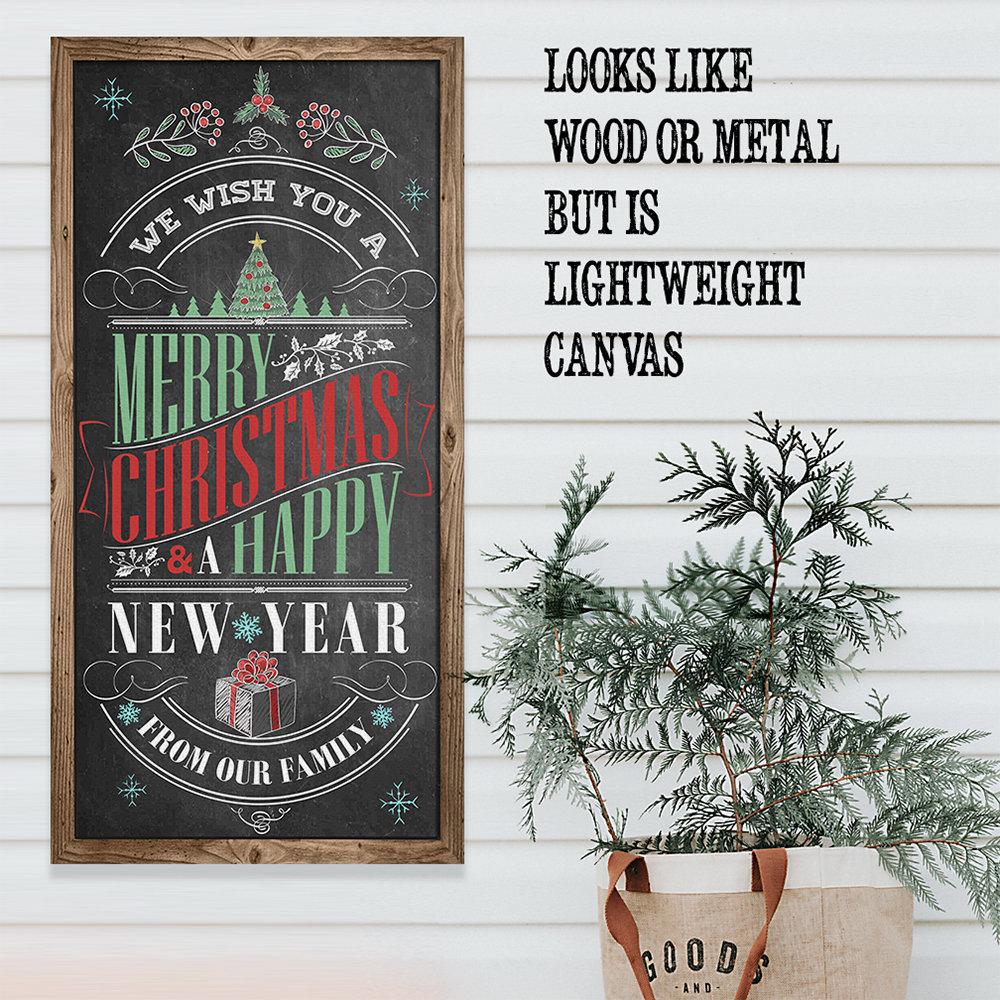 Merry Christmas & A Happy New Year - Canvas | Lone Star Art.