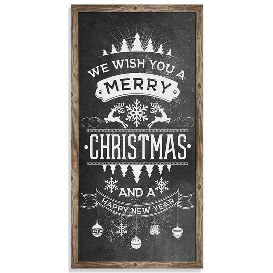 Merry Christmas Happy New Year - Canvas | Lone Star Art.