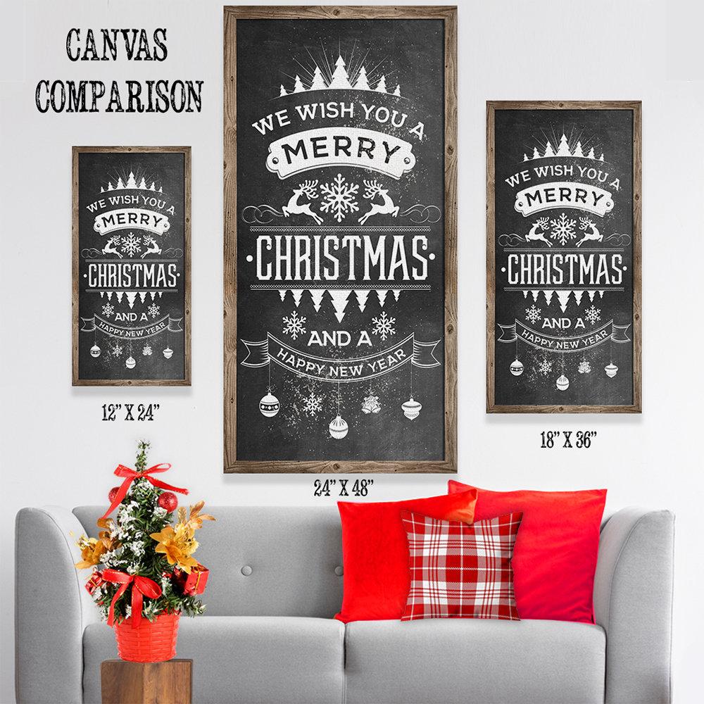 Merry Christmas Happy New Year - Canvas | Lone Star Art.