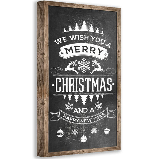 Merry Christmas Happy New Year - Canvas | Lone Star Art.
