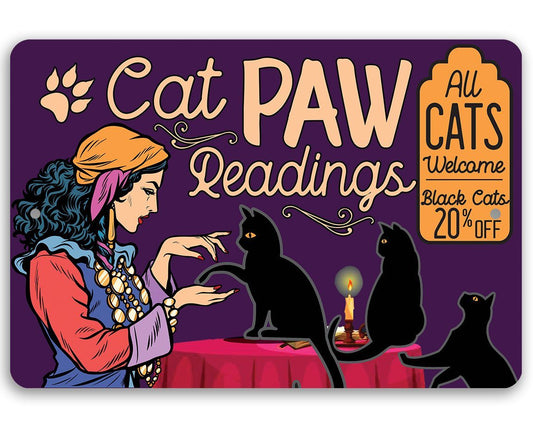 Cat Paw Readings - Metal Sign | Lone Star Art.
