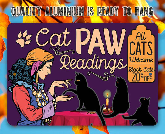 Cat Paw Readings - Metal Sign | Lone Star Art.