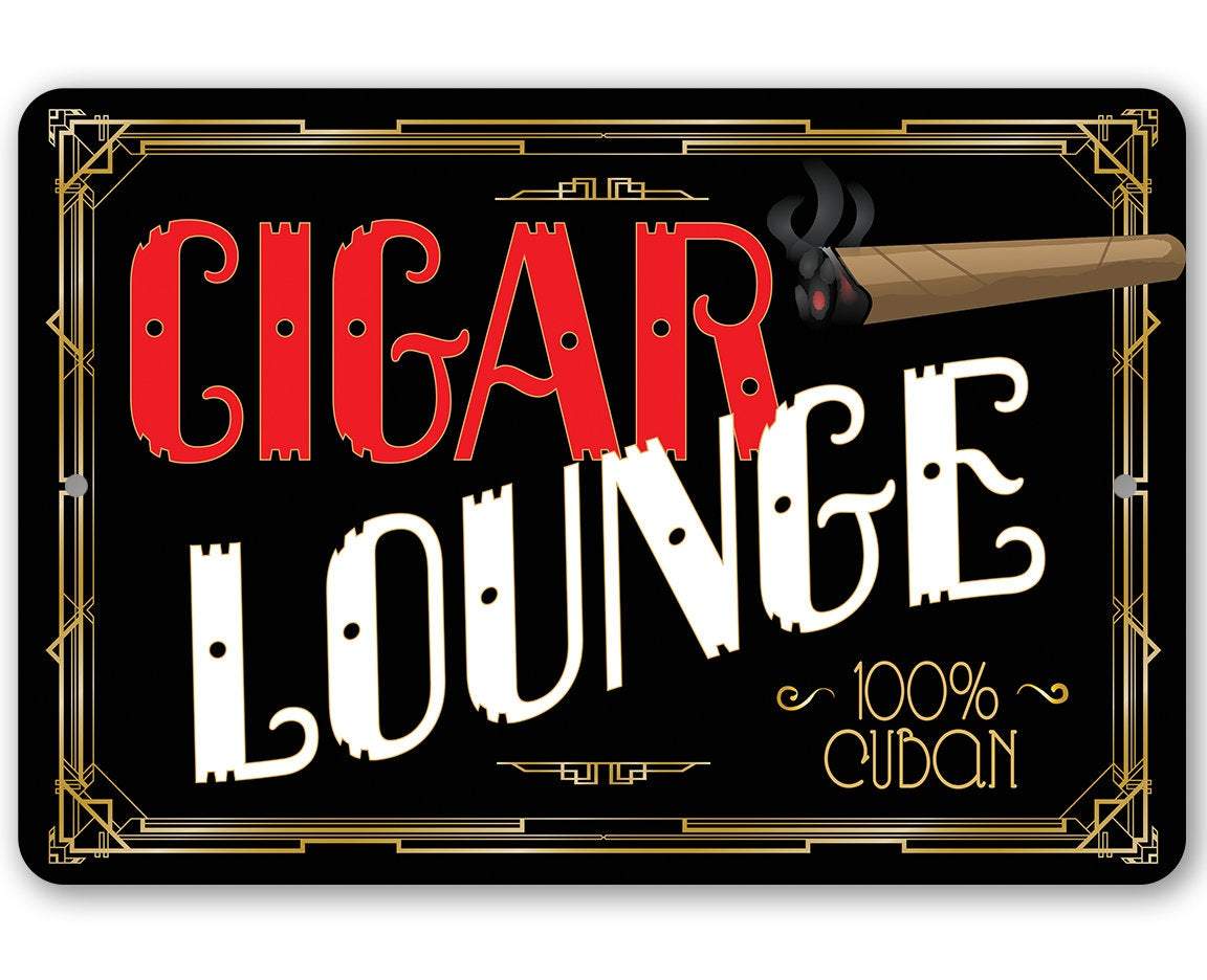 Cigar Lounge - Metal Sign | Lone Star Art.