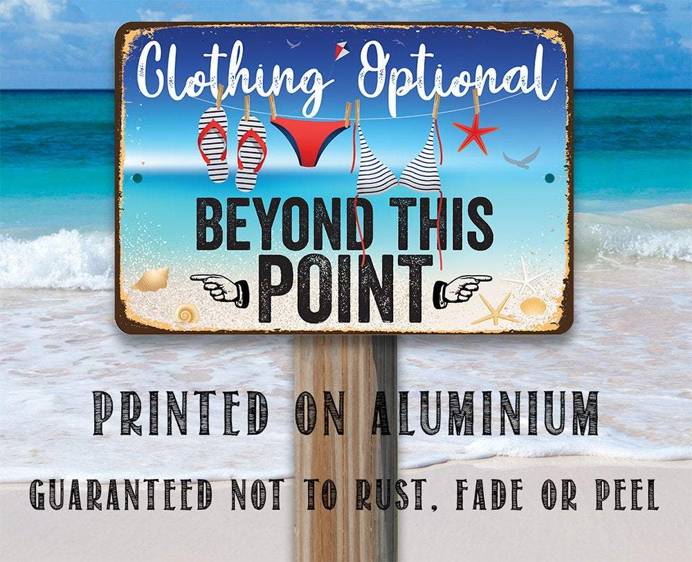 Clothing Optional - Metal Sign | Lone Star Art.