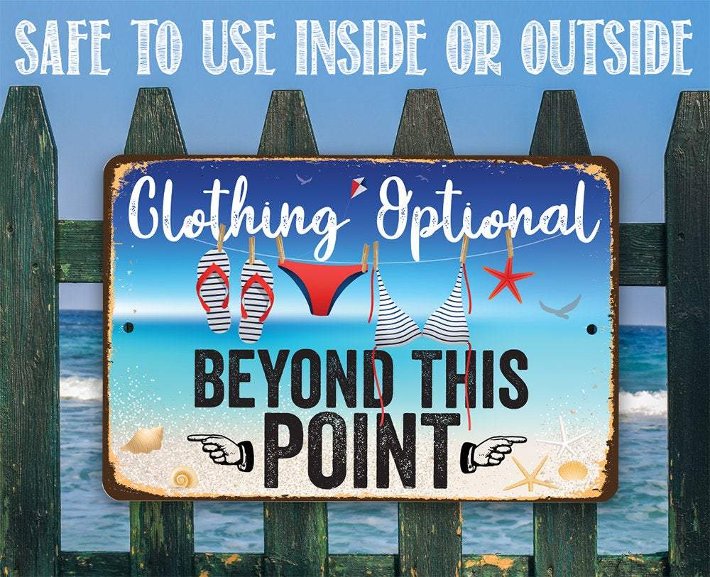 Clothing Optional - Metal Sign | Lone Star Art.