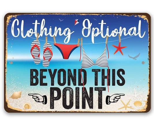 Clothing Optional - Metal Sign | Lone Star Art.