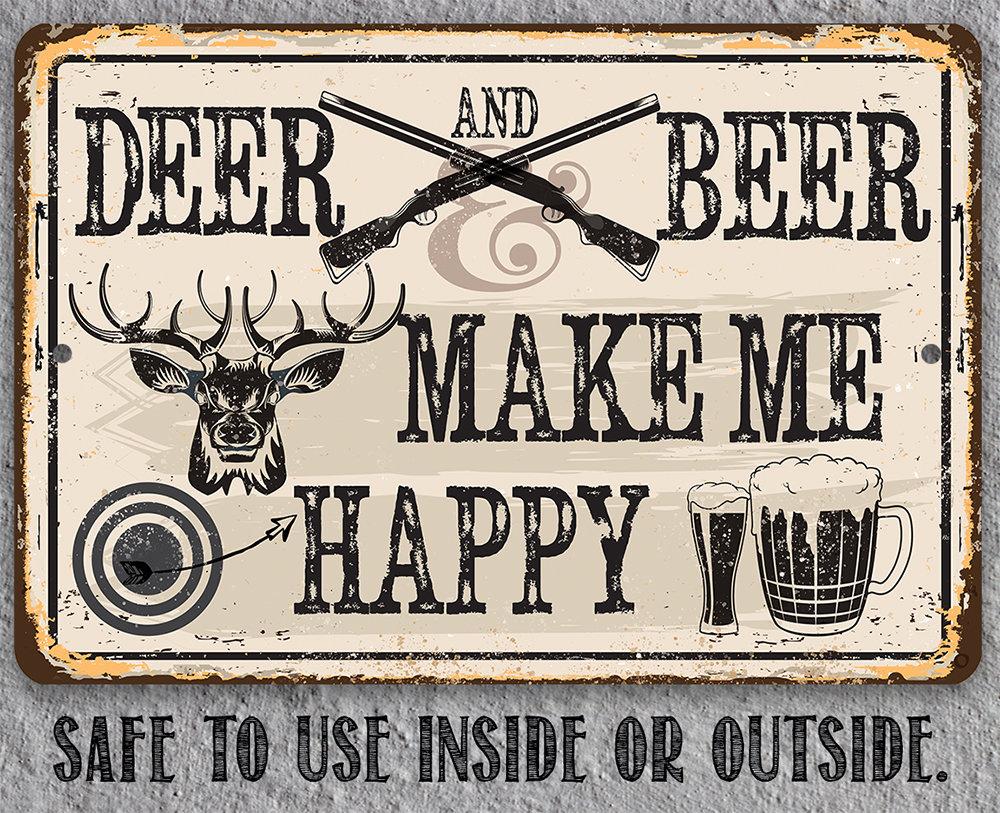 Deer and Beer - Metal Sign | Lone Star Art.
