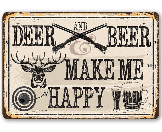 Deer and Beer - Metal Sign | Lone Star Art.