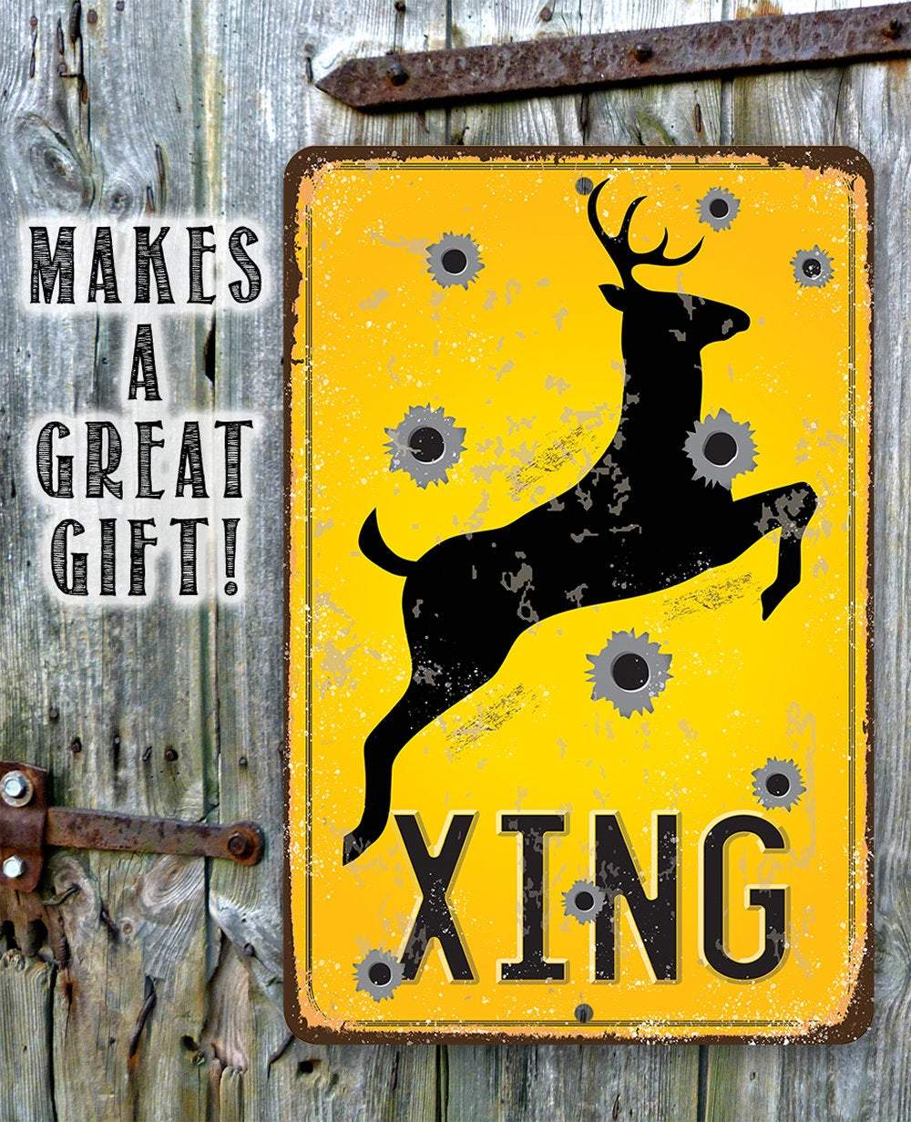 Deer Xing - Metal Sign | Lone Star Art.