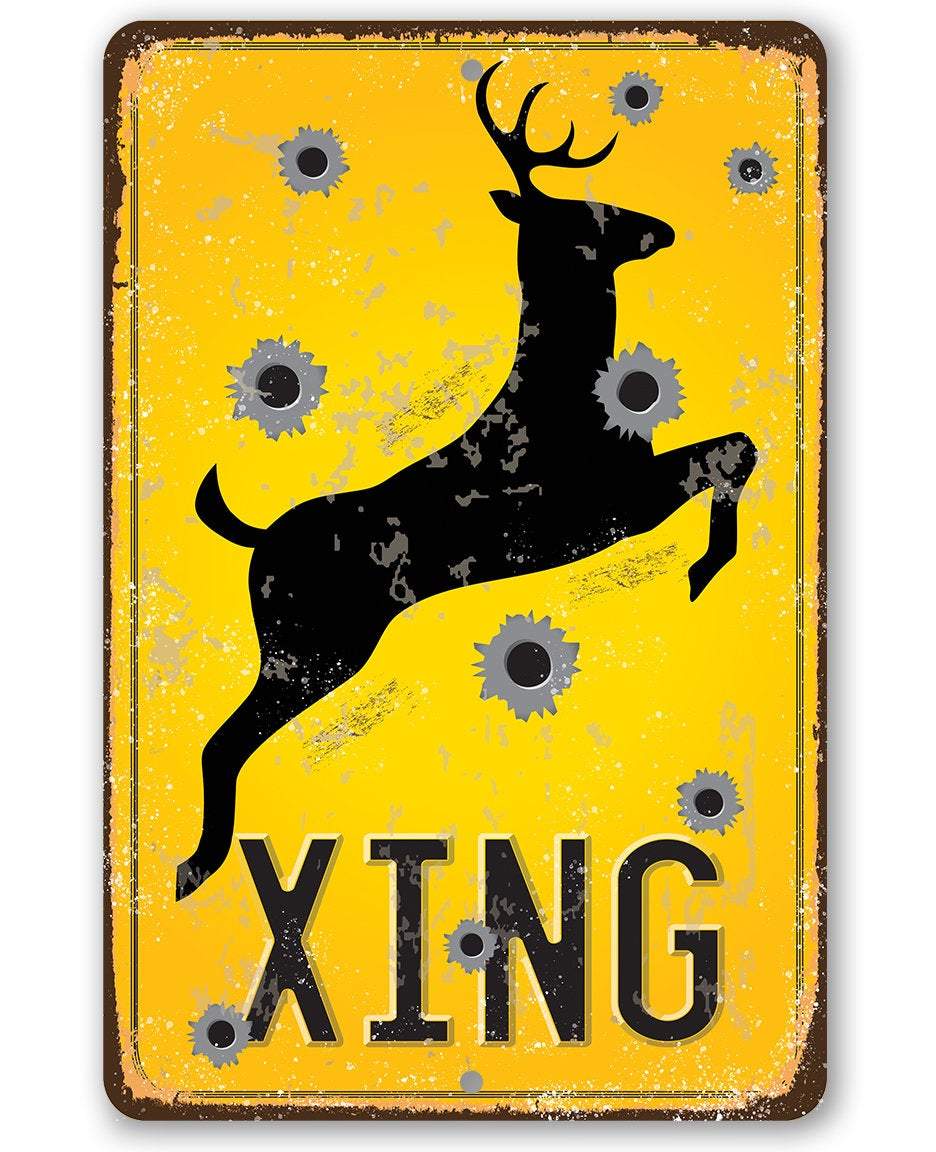 Deer Xing - Metal Sign | Lone Star Art.
