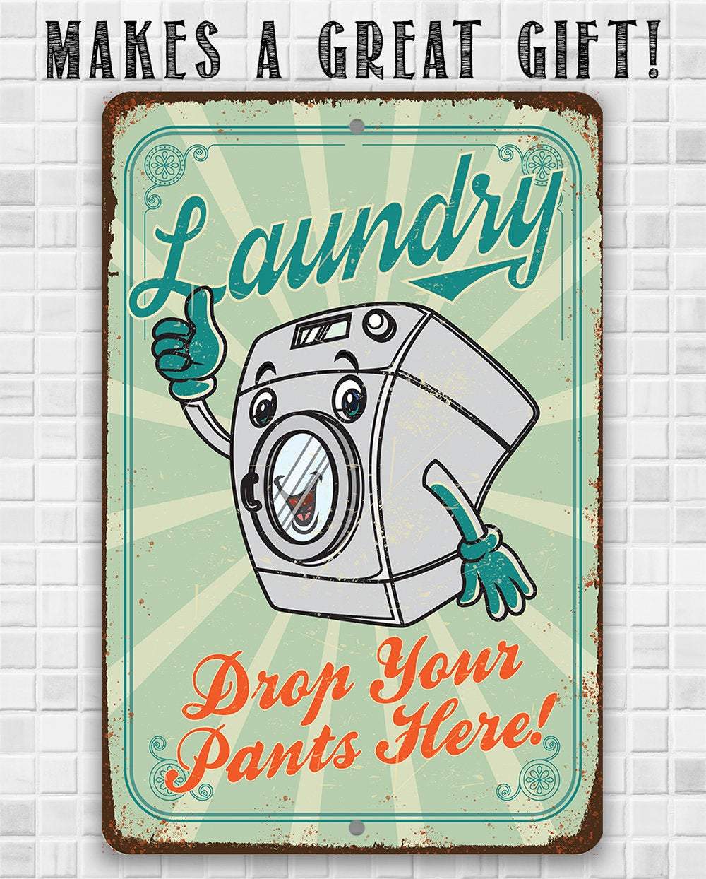 Personalized Laundry Room Drop Your Pants Customized Classic Metal Sig   Wander Prints