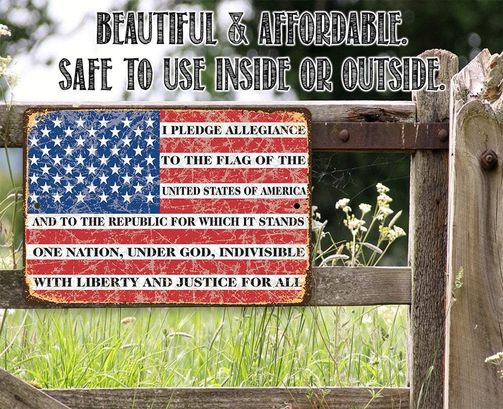 I Pledge Allegiance To The Flag - Metal Sign | Lone Star Art.