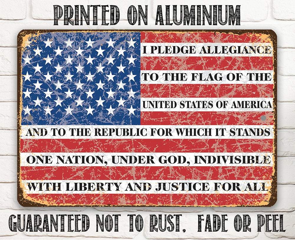 I Pledge Allegiance To The Flag - Metal Sign | Lone Star Art.