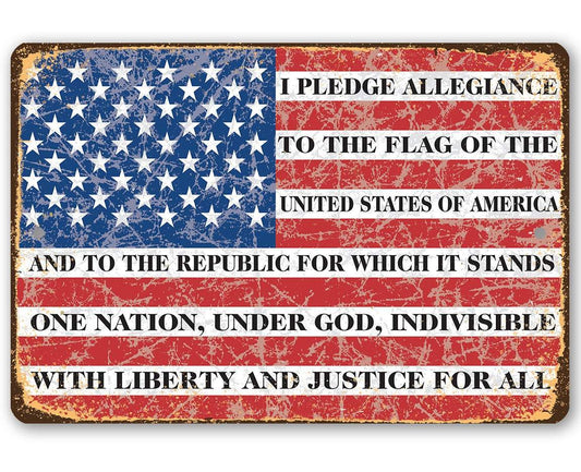 I Pledge Allegiance To The Flag - Metal Sign | Lone Star Art.
