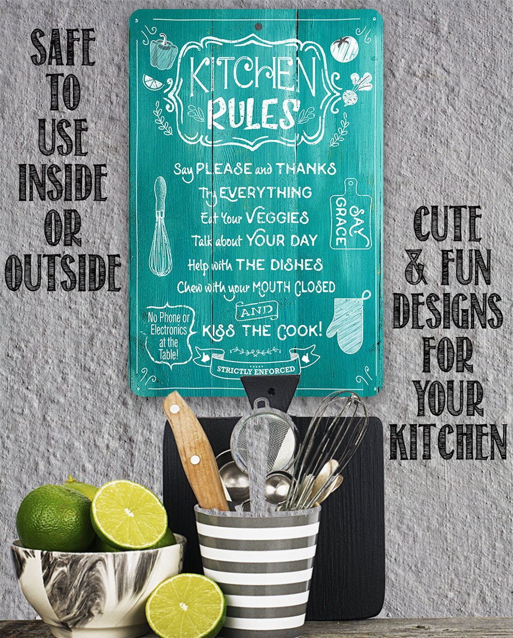 Kitchen Rules 2 - Metal Sign | Lone Star Art.