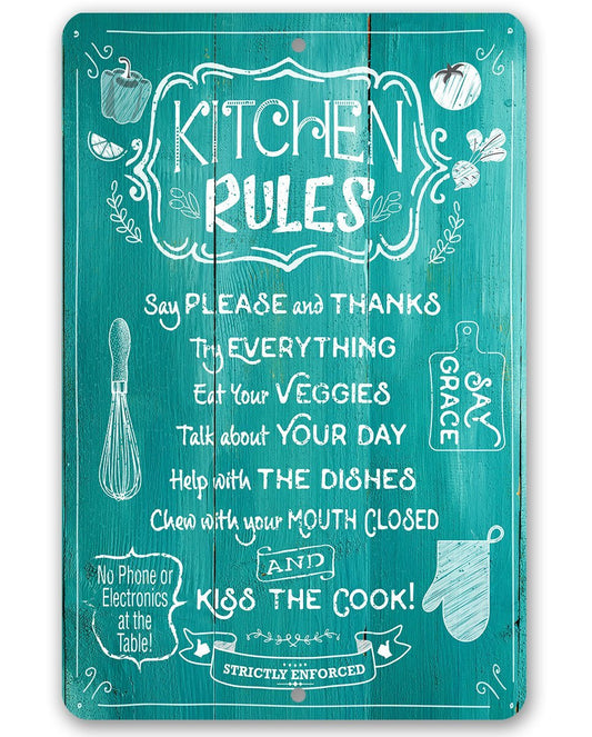 Kitchen Rules 2 - Metal Sign | Lone Star Art.