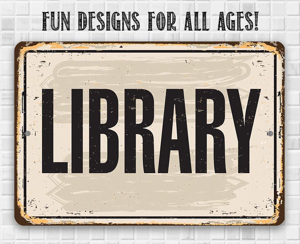 Library - Metal Sign | Lone Star Art.