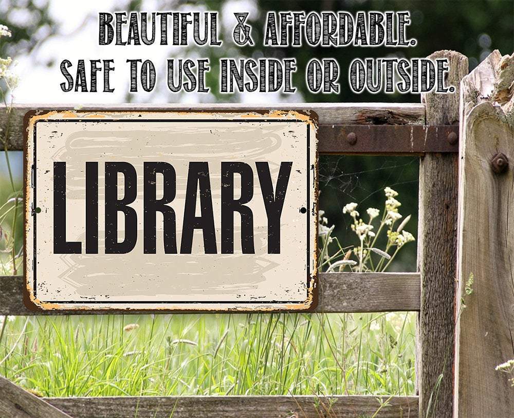 Library - Metal Sign | Lone Star Art.