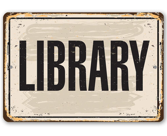Library - Metal Sign | Lone Star Art.