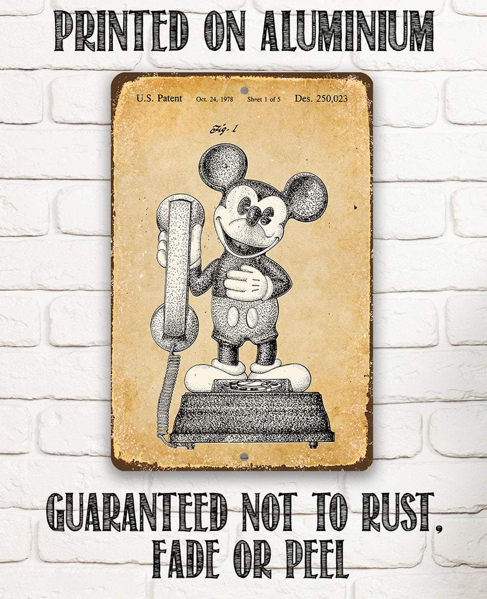 Mickey Mouse Phone - Metal Sign | Lone Star Art.