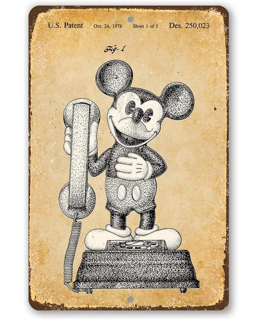 Mickey Mouse Phone - Metal Sign | Lone Star Art.