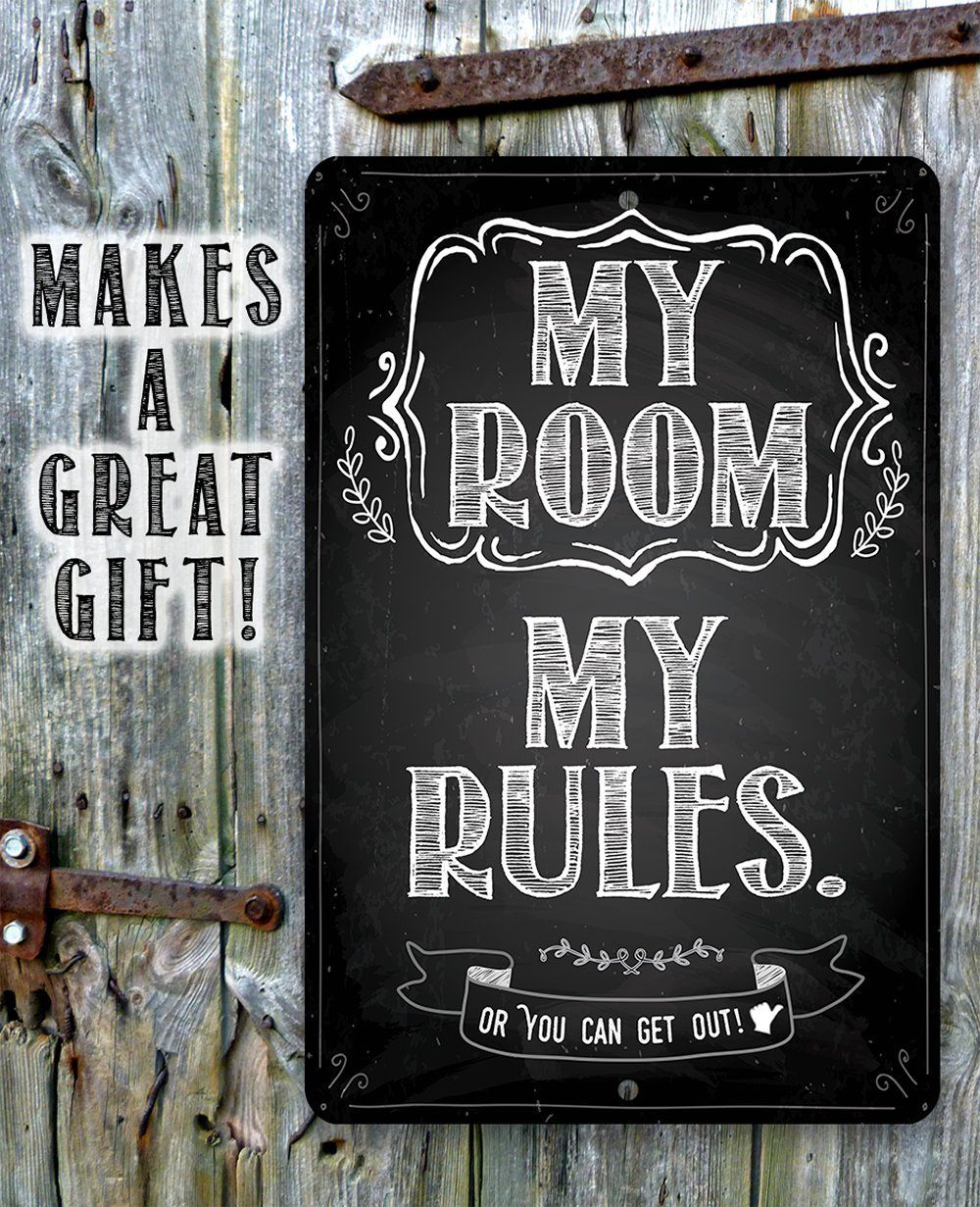 My Room My Rules Metal Sign Lone Star Art my-room-my-rules-metal-sign-lone-star-art