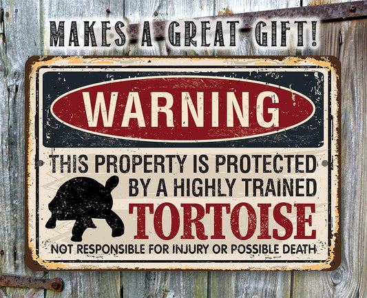 Property Protected By Tortoise - Metal Sign | Lone Star Art.