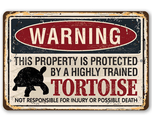 Property Protected By Tortoise - Metal Sign | Lone Star Art.
