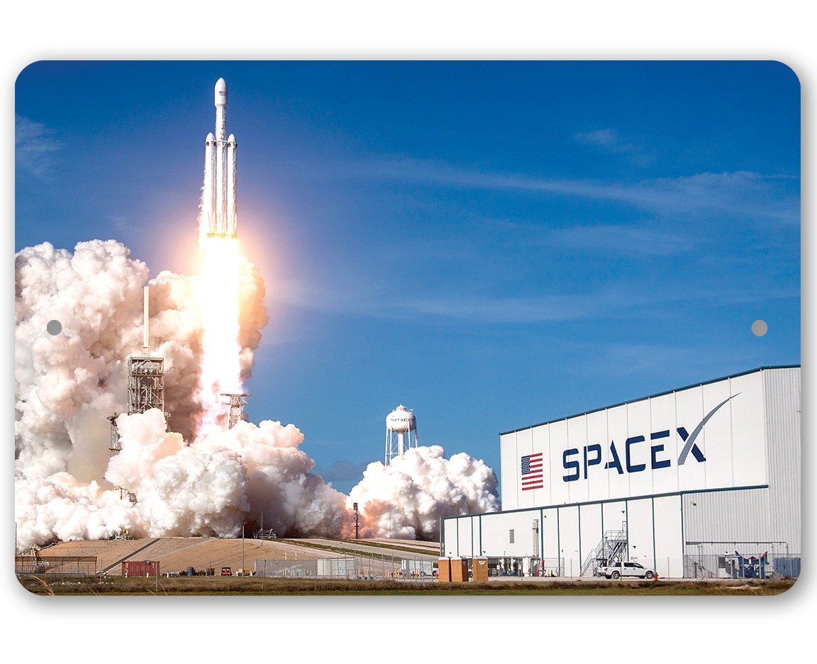 SpaceX2 Rocket Launch - Metal Sign | Lone Star Art.