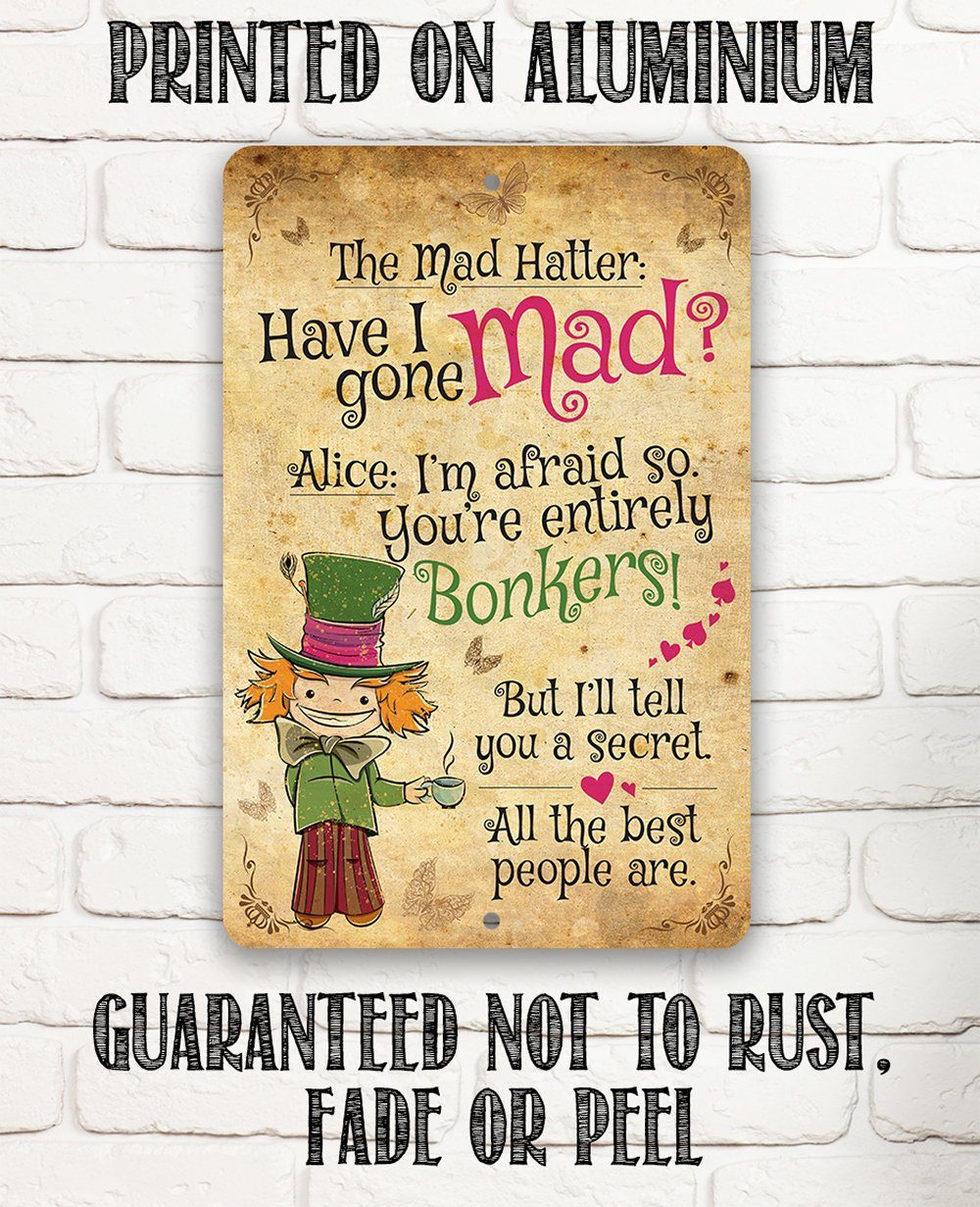 Sawfish® Alice in Wonderland Metal Sign Mad Hetter Bonkers The Cheshire Cat Retro Metal Tin Wall Art 30x40cm Sawfish® Alice in Wonderland Metal Sign Mad Hetter Bonkers The Cheshire Cat Retro Metal Tin Wall Art 30x40cm