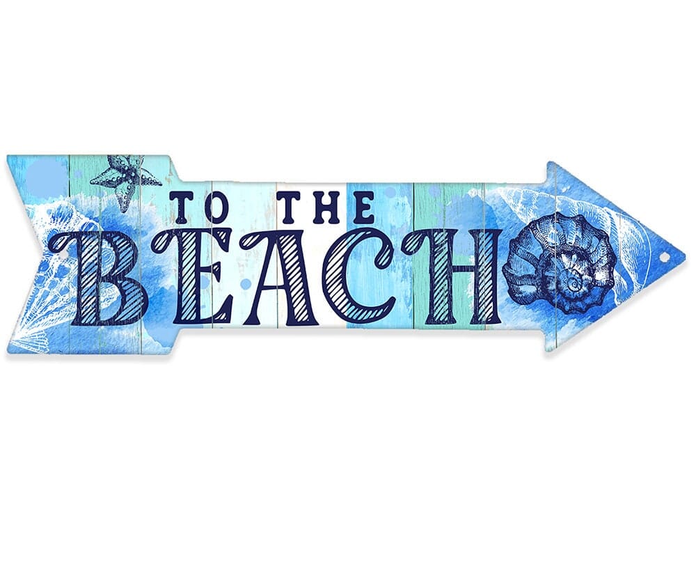 Metal Sign - To The Beach Metal Arrow - Directional Arrow Sign - Durable Metal Sign -Use Indoor/Outdoor-Tropical Beach Sign and Summer Decor Lone Star Art 