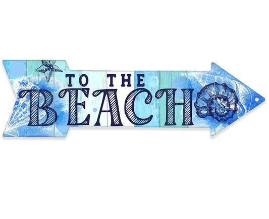 Metal Sign - To The Beach Metal Arrow - Directional Arrow Sign - Durable Metal Sign -Use Indoor/Outdoor-Tropical Beach Sign and Summer Decor Lone Star Art