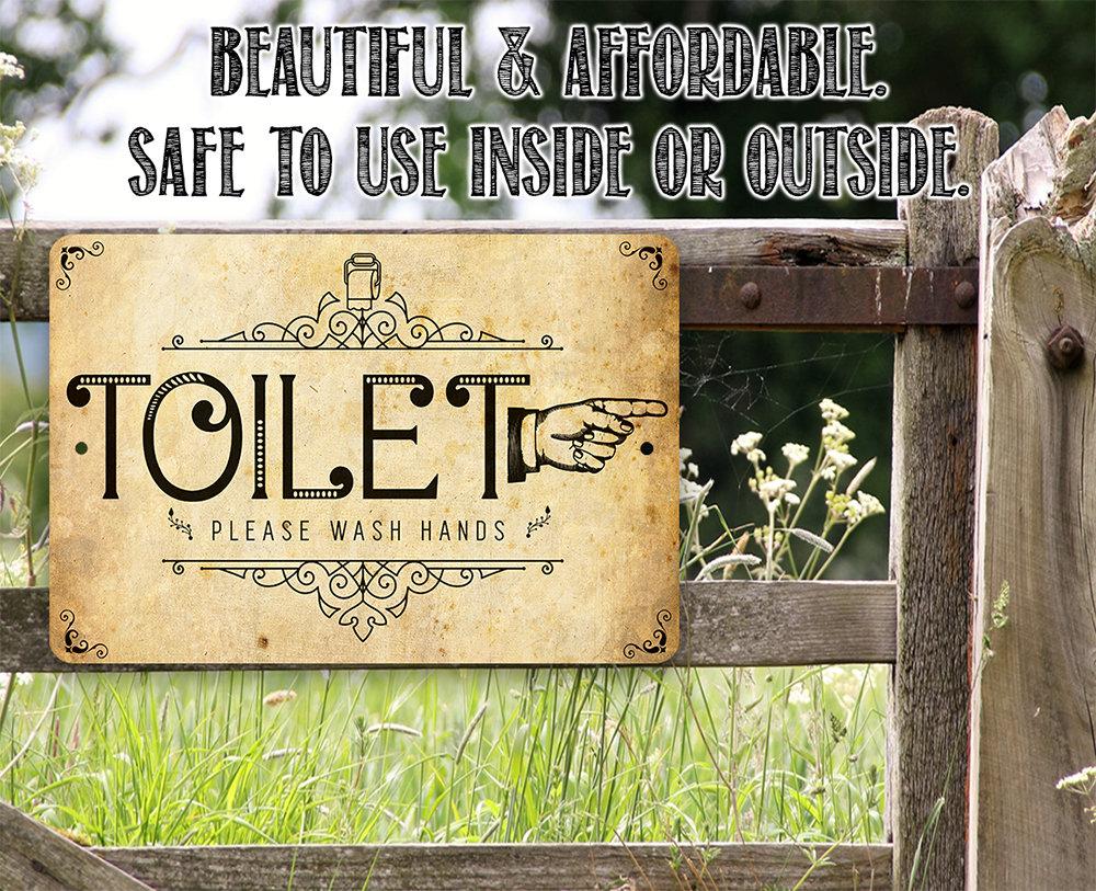 Toilet Directional (Right) Sign - Metal Sign | Lone Star Art.