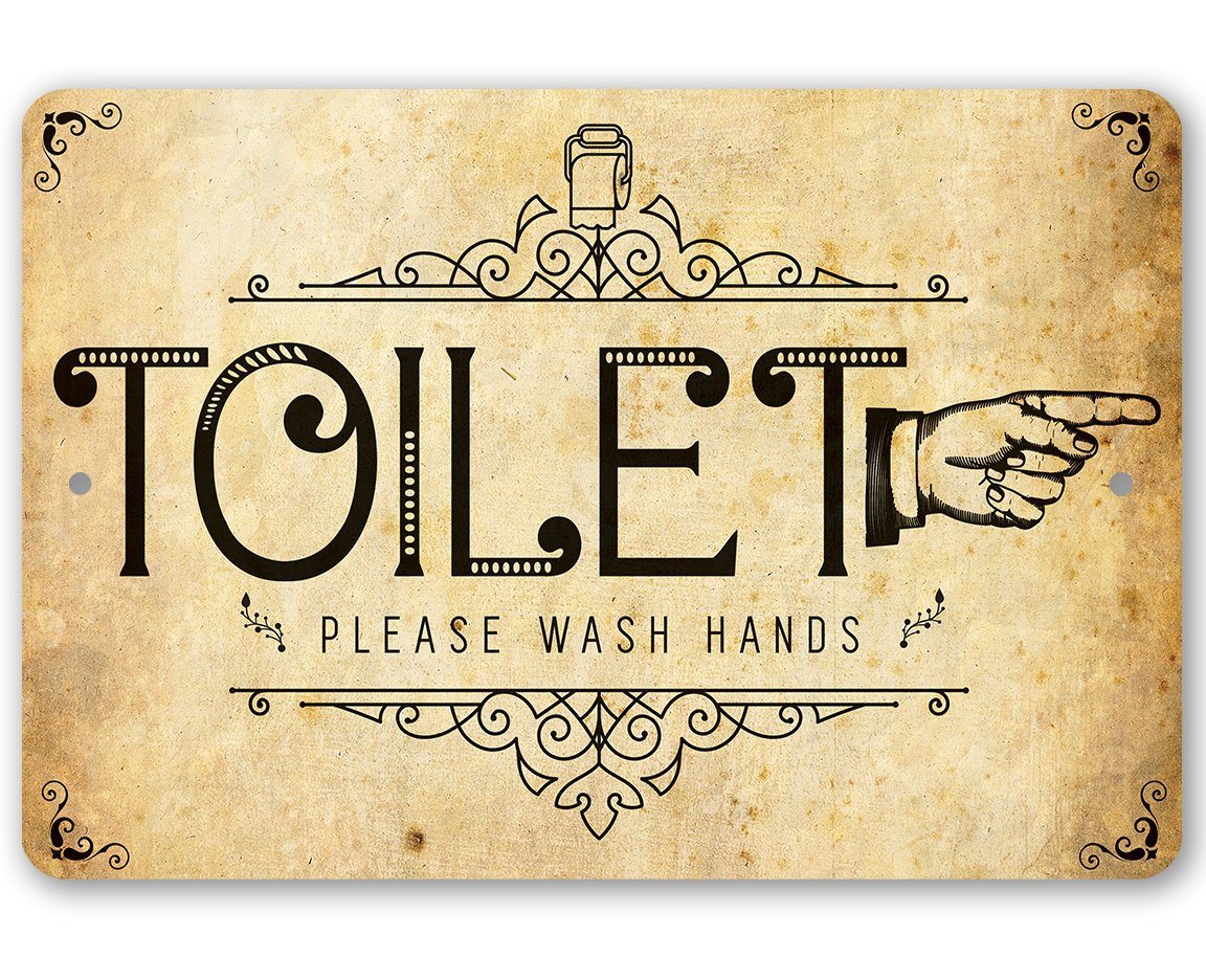 Toilet Directional (Right) Sign - Metal Sign | Lone Star Art.