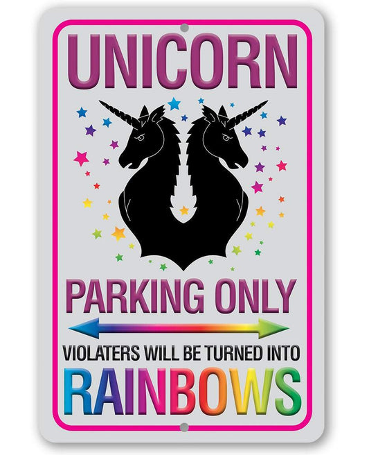 Unicorn Parking Only - Metal Sign | Lone Star Art.