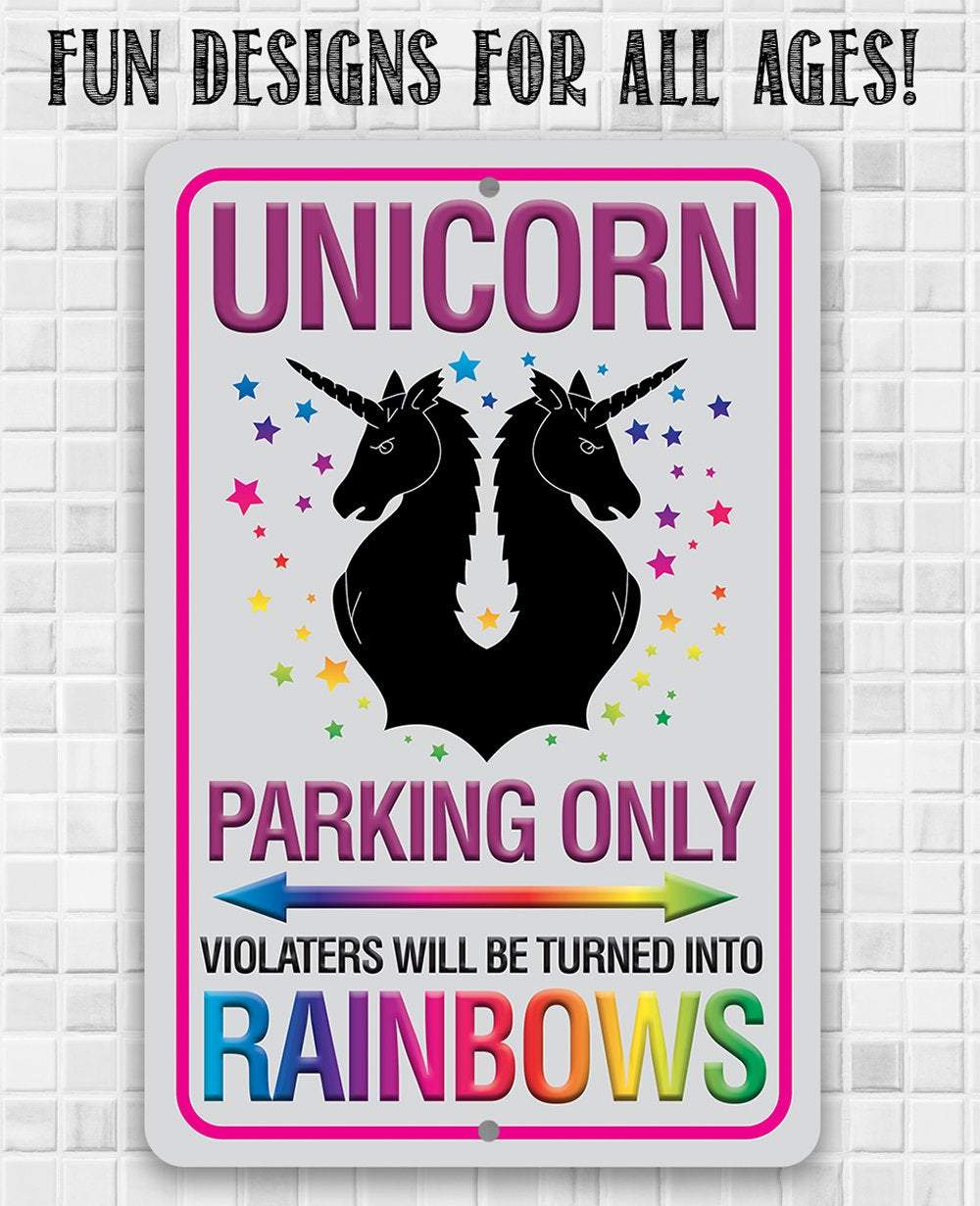 Unicorn Parking Only - Metal Sign | Lone Star Art.