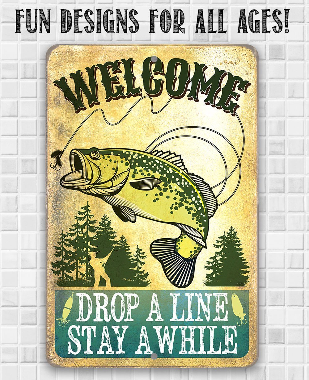 Welcome Drop A Line - Metal Sign | Lone Star Art.