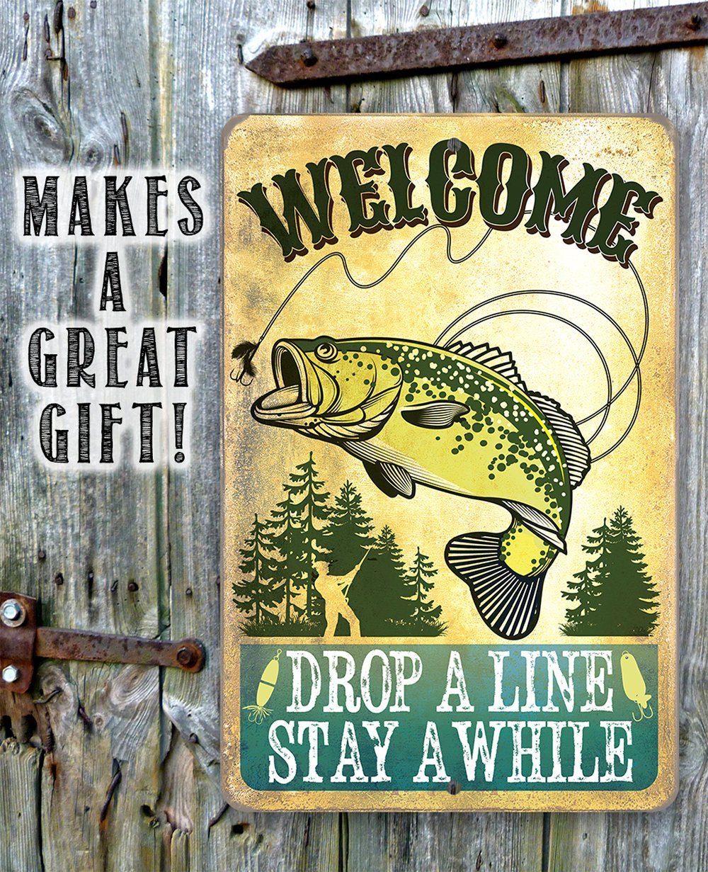 Welcome Drop A Line - Metal Sign | Lone Star Art.