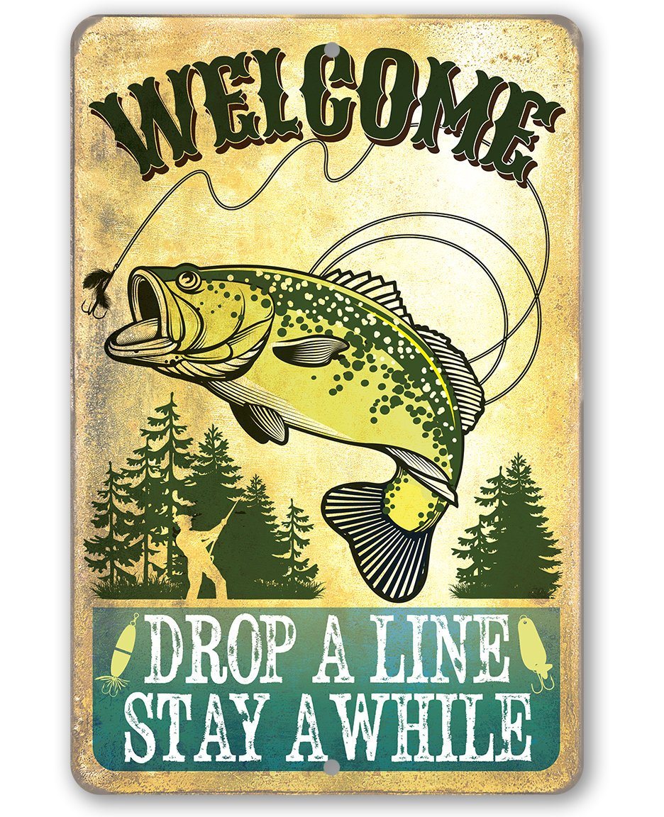 Welcome Drop A Line - Metal Sign - 8 x 12 - Lone Star Art