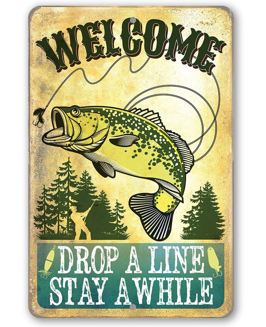 Welcome Drop A Line - Metal Sign | Lone Star Art.