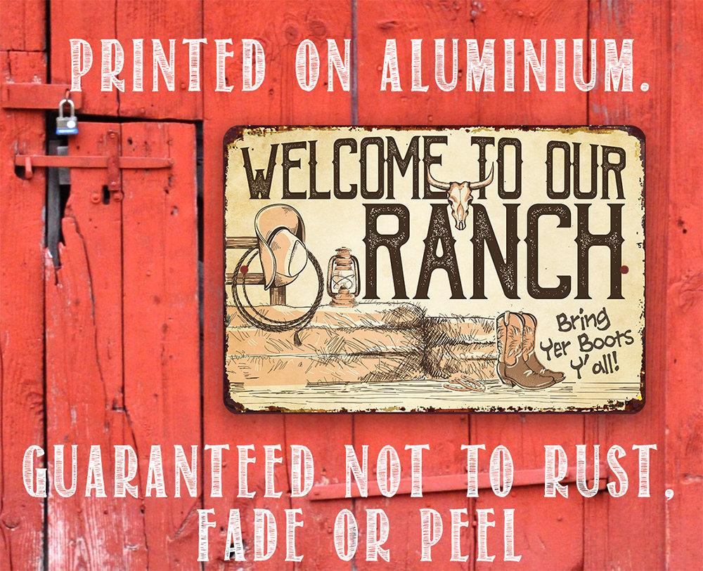 Welcome To Our Ranch - Metal Sign - Great Gift for Cattle Ranchers ...