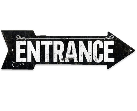 Metal-Vintage Entrance Metal Arrow- Directional Arrow Sign - Durable - Use Indoor/Outdoor - Business Establishment Entryway Directional Sign Lone Star Art 