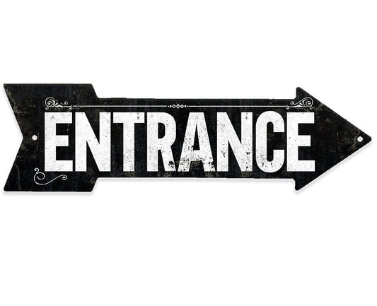 Metal-Vintage Entrance Metal Arrow- Directional Arrow Sign - Durable - Use Indoor/Outdoor - Business Establishment Entryway Directional Sign Lone Star Art