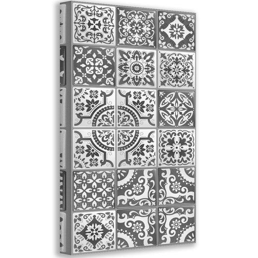 Mexican Tile Grey Shades - Canvas | Lone Star Art.