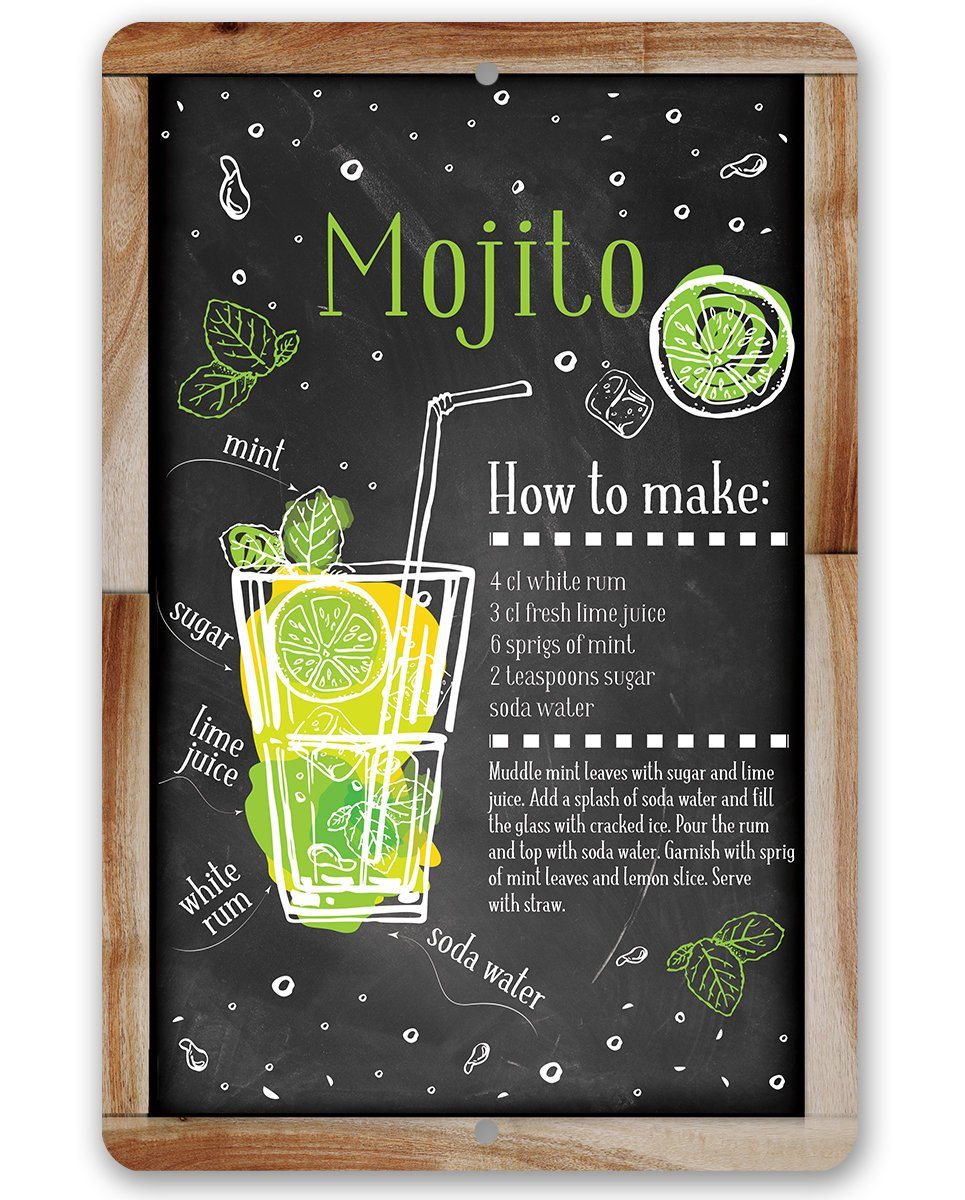Mojito Bar Recipe - Metal Sign | Lone Star Art.
