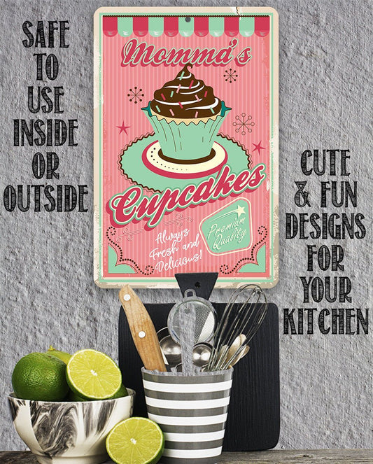 Momma's Cupcakes - Metal Sign | Lone Star Art.